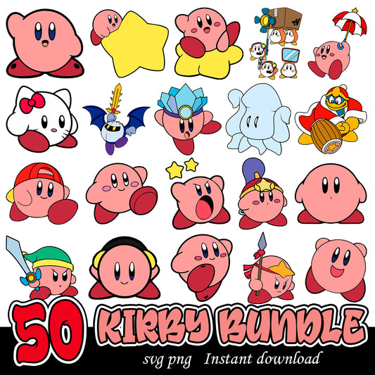 Kirby svg bundle, Video game series svg bundle