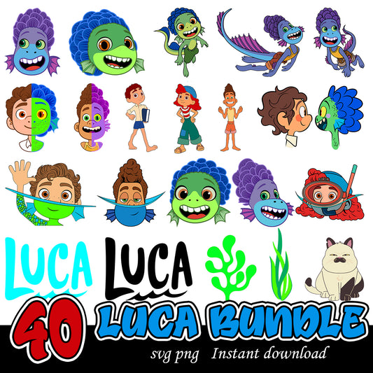 Luca cartoon svg bundle, Disney Luca bundle