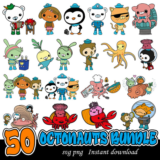 Octonauts svg bundle, Cartoon characters bundle