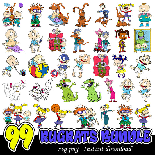 Rugrats svg bundle, Cartoon characters bundle