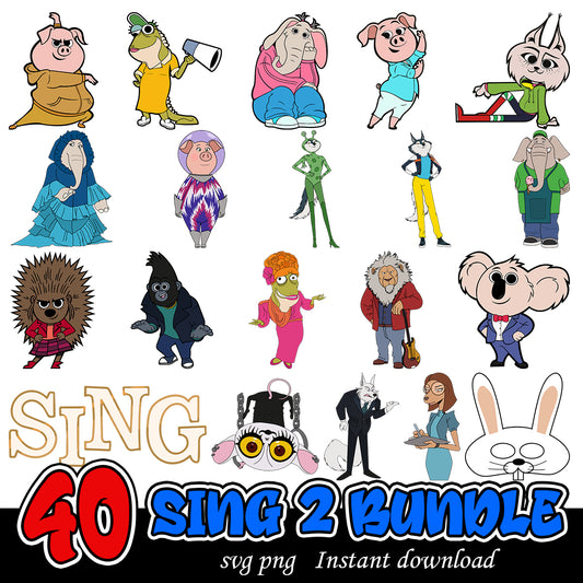 Sing 2 svg bundle, Universal Pictures cartoon bundle