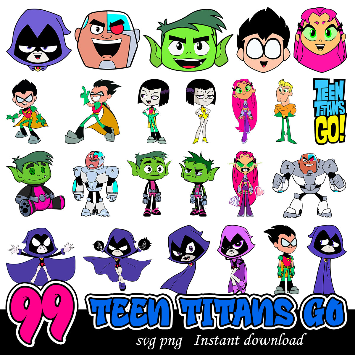 Teen Titans Go SVG bundle, Cartoon Network bundle