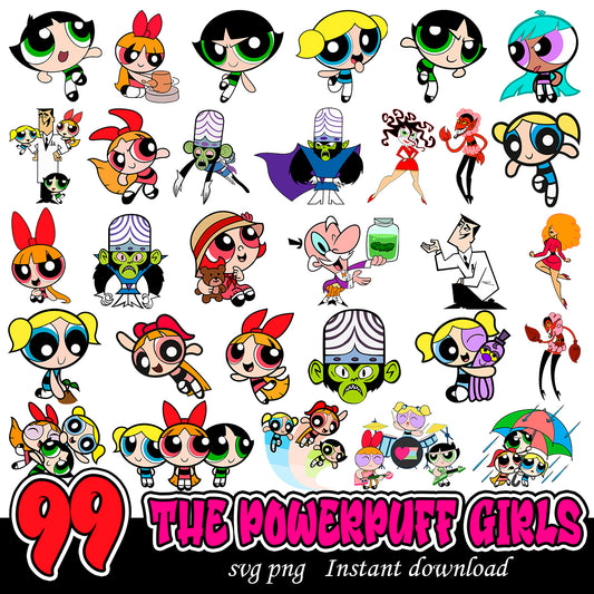 The Powerpuff Girls cartoon svg bundle, Cartoon Network bundle