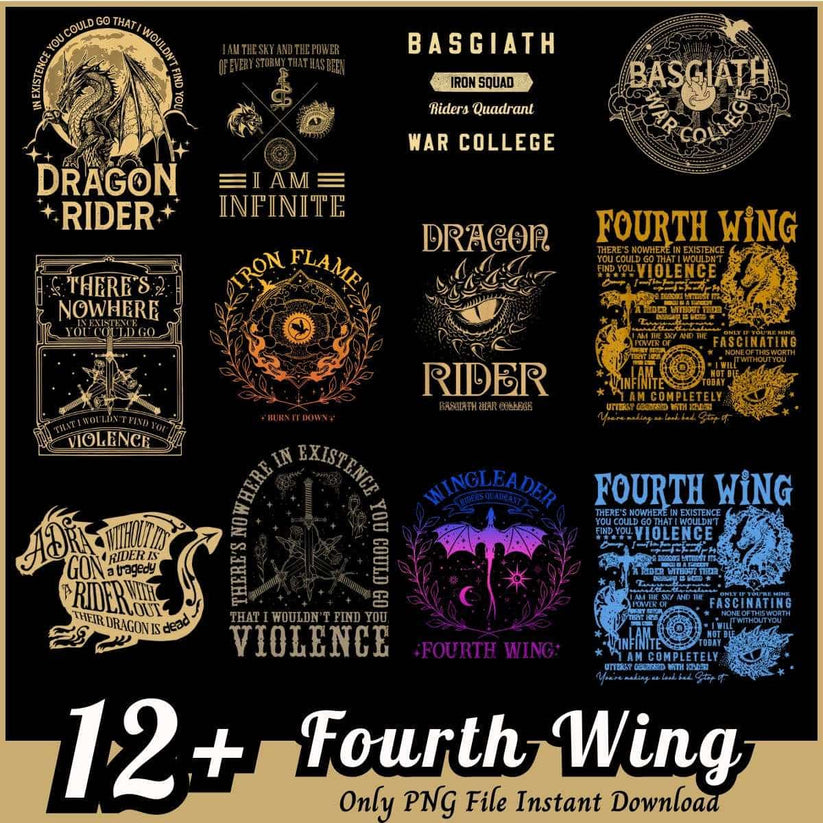 Fourth Wing Bundle PNG, Fourth Wing novel bundle – svg files for cricut