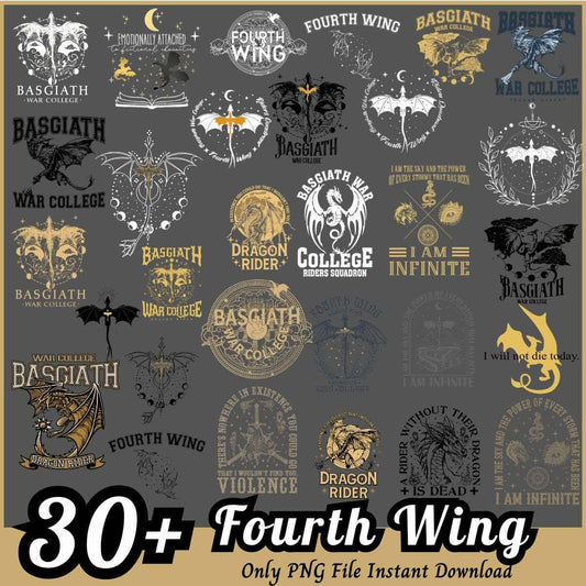 Fourth Wing logo Bundle PNG, Fourth Wing novel bundle