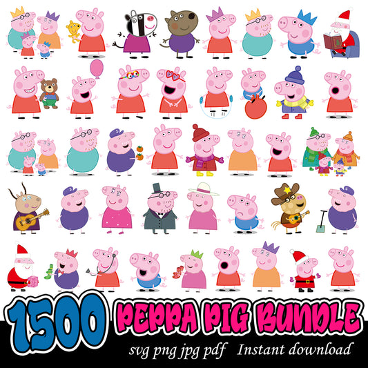 Peppa Pig art Bundle, Peppa Pig cartoon bundle