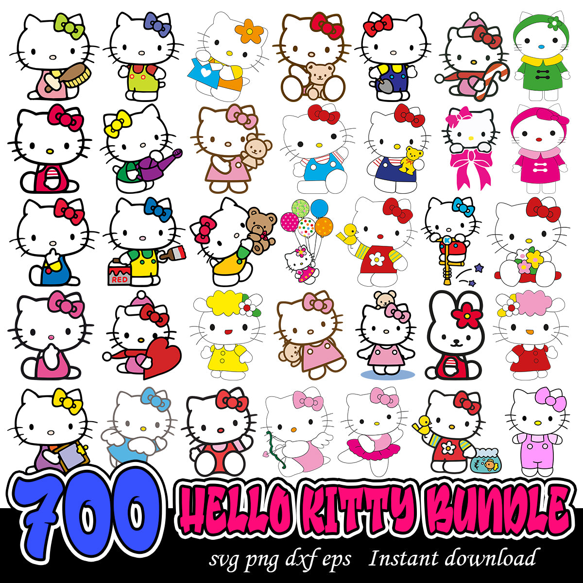 Hello Kitty cartoon Bundle svg, Japanese Hello Kitty bundle