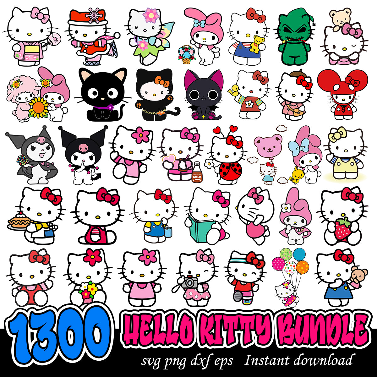 Hello Kitty cat Bundle svg, Japanese Hello Kitty bundle