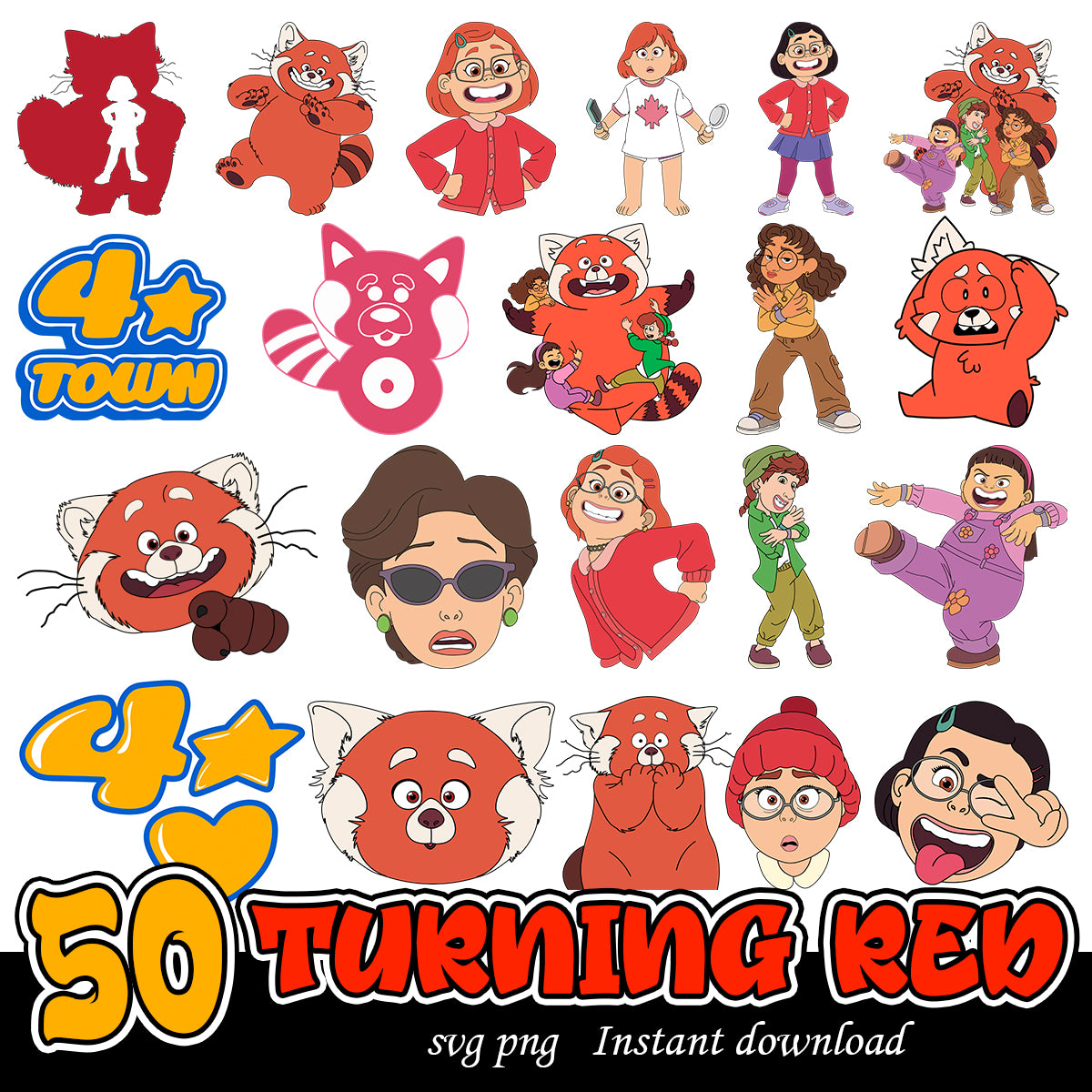 Turning Red Svg bundle, Disney cartoon Turning red svg bundle