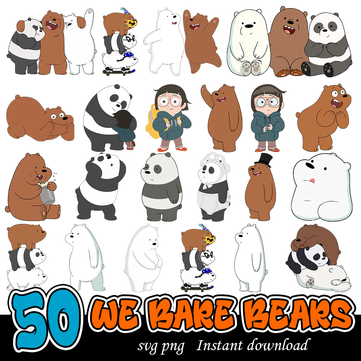 We Bare Bears svg bundle, Cartoon network movies svg bundle