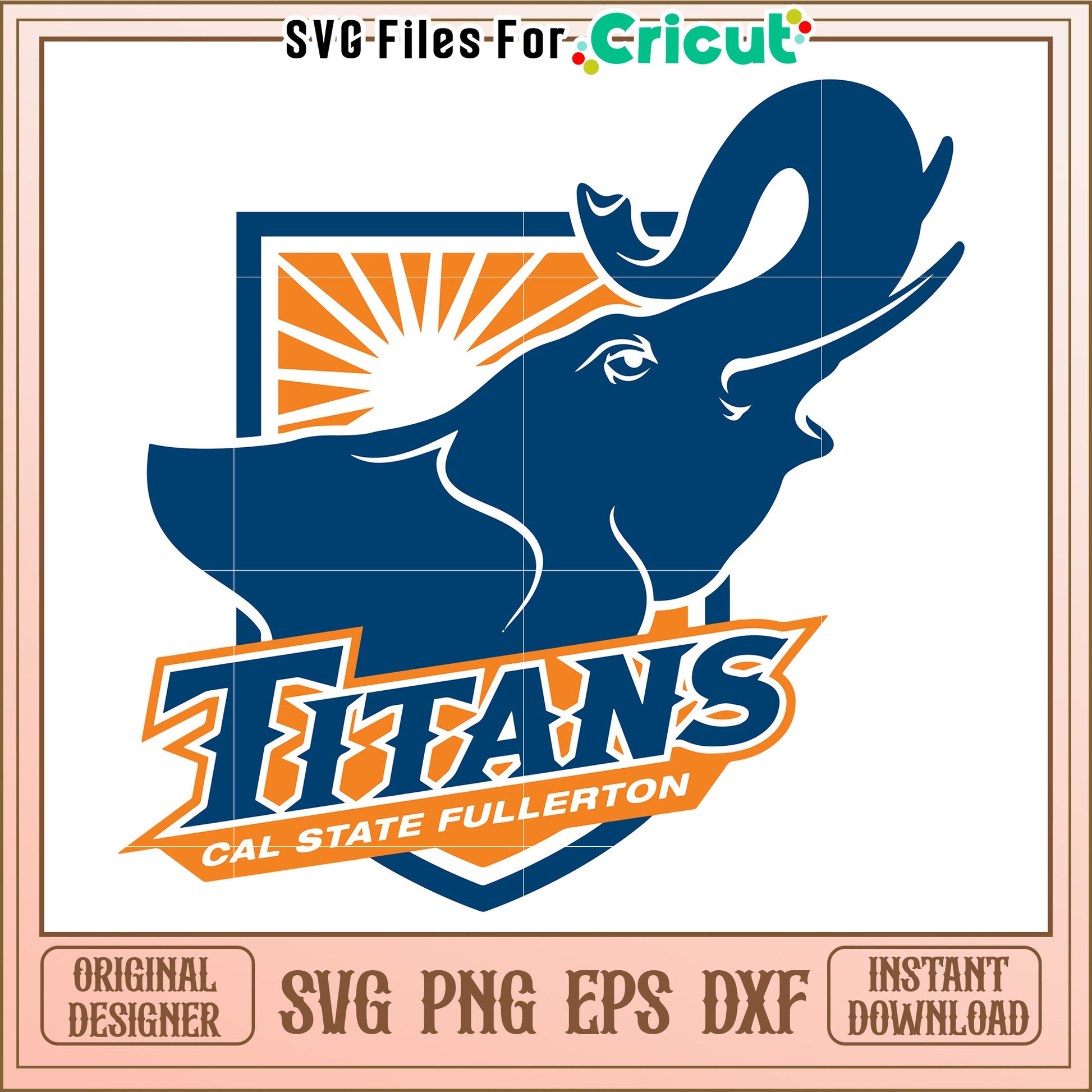 Cal State Fullerton Titans Logo SVG File for Cricut, Instant Download Available