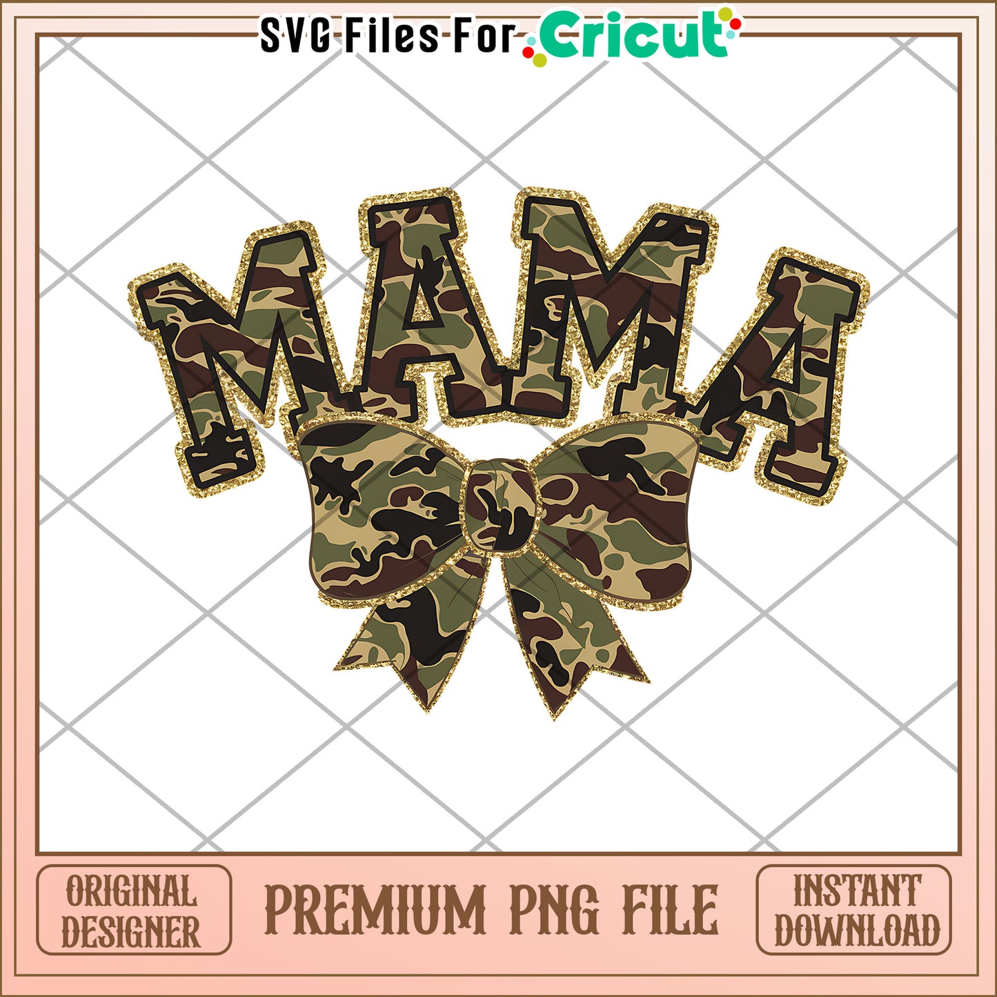 Camo Mama Design PNG File for Crafting Needs