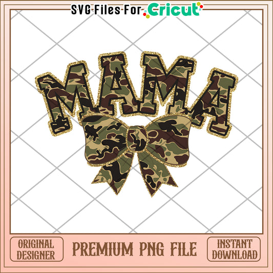 Camo Mama Design PNG File for Crafting Needs