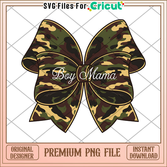 Camouflage Bow PNG Boy Mama Design