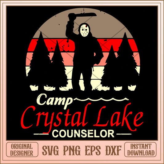 Camp crystal lake counselor white svg, Horror characters svg, digital download