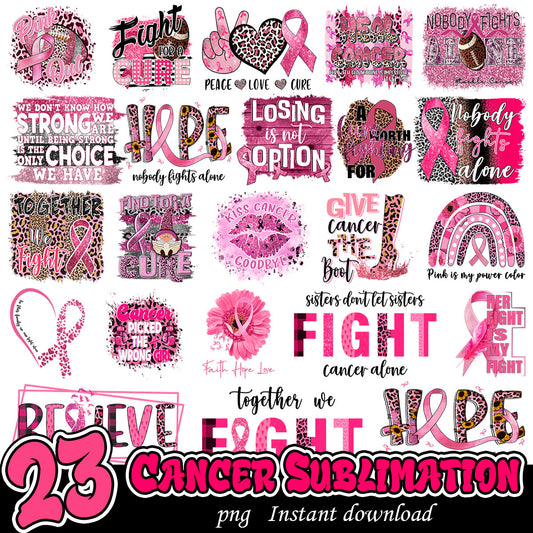 Cancer Bundle png Sublimation, Fighting cancer png bundle