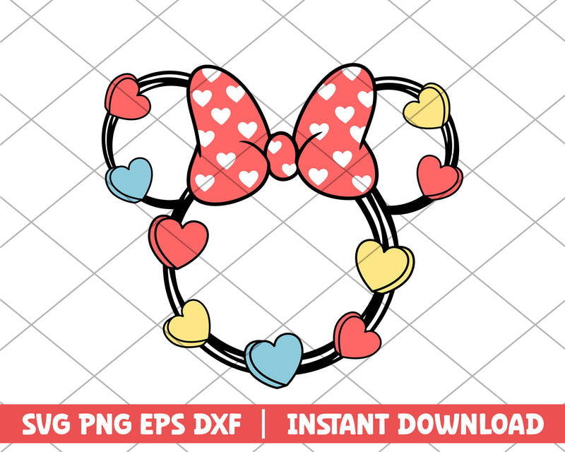 Candy Hearts Ears Girl svg 