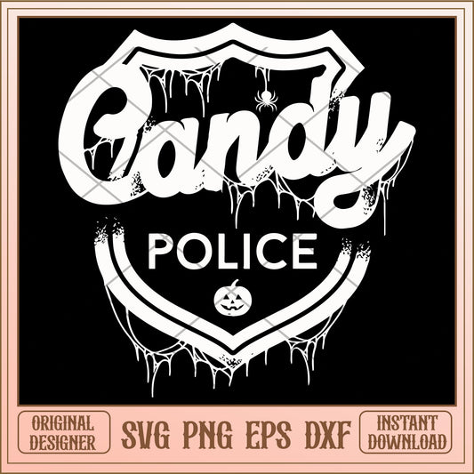 Candy police white svg, halloween Svg, digital download
