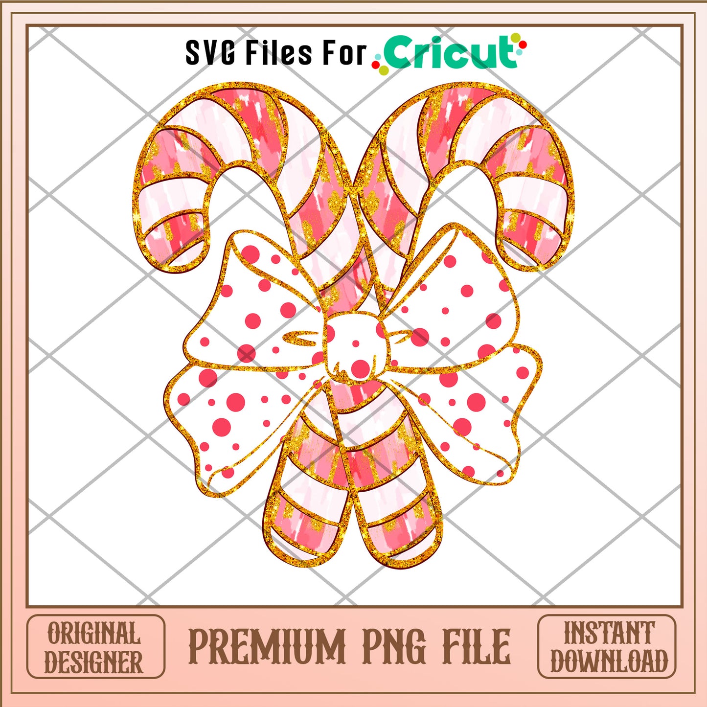 Candy canes and christmas bow png, pink vibes png, christmas png