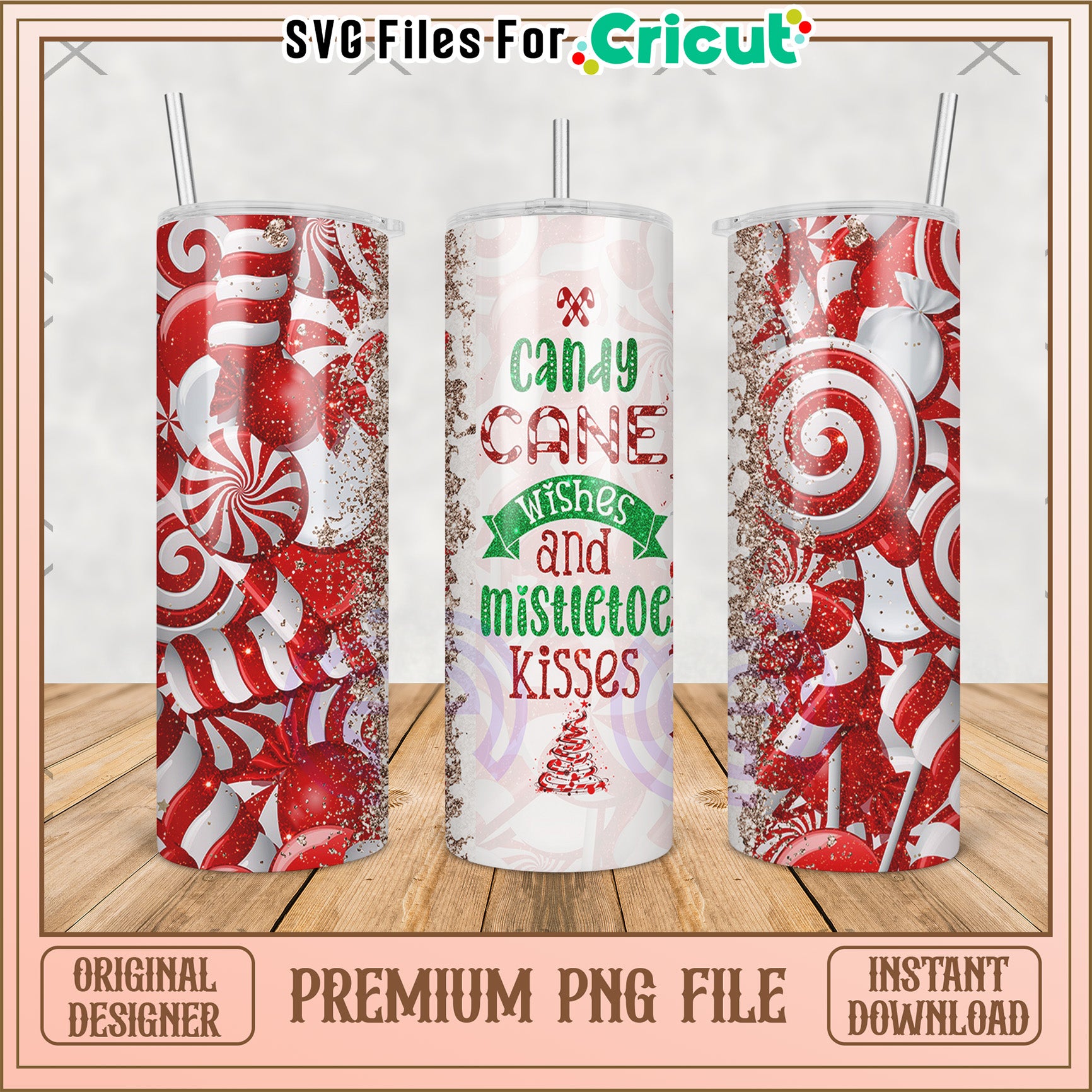 Candy cane tumbler png, baby grinch​ png, grinch christmas tree png