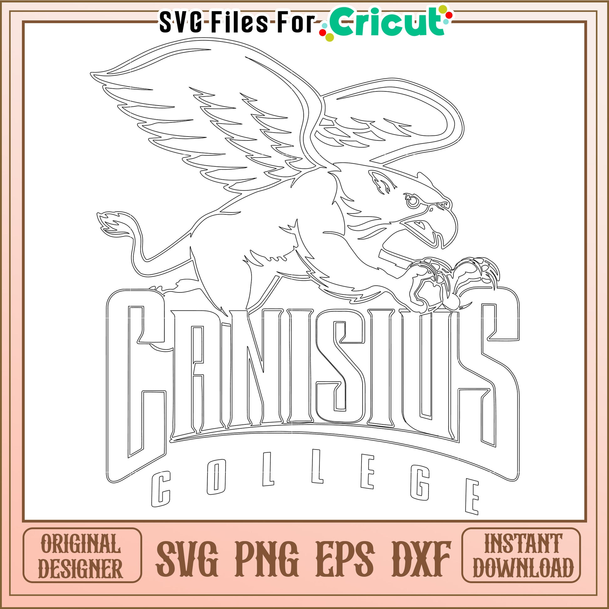 Canisius College Gryphon SVG Cut File for Cricut, Instant Download for Crafts