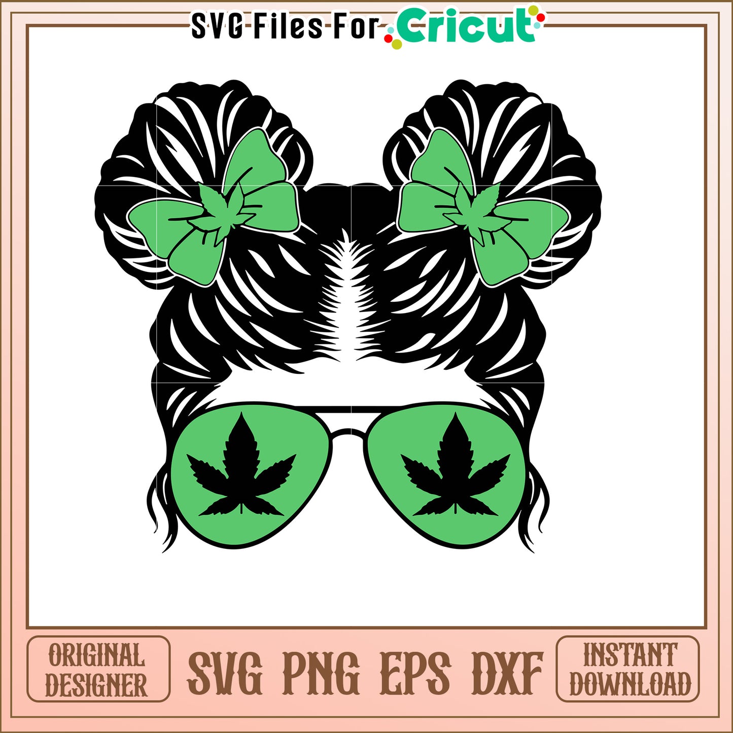 Cannabis Leaf Bow SVG Design