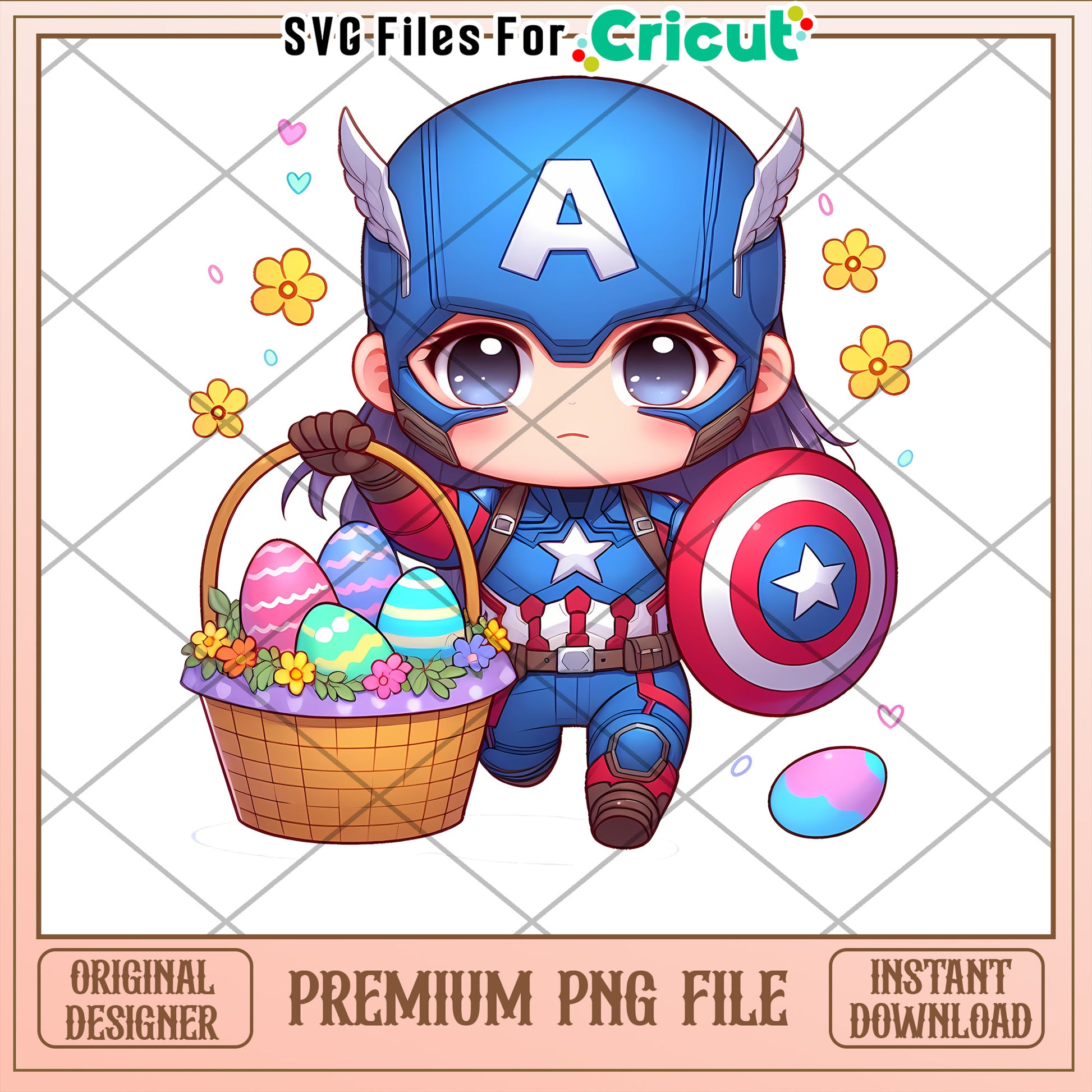 Captain America Easter PNG Design