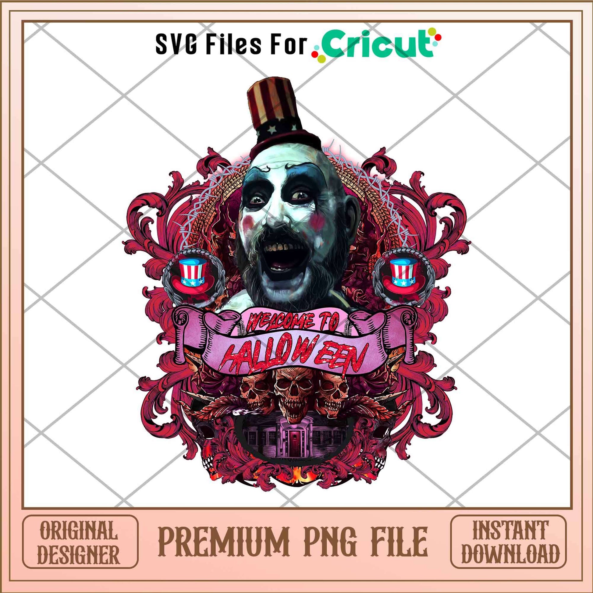 Captain Spaulding Horror Movie Character Png, Horror characters png, Digital Download