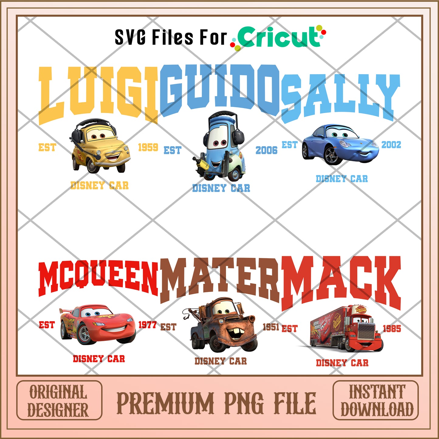 Disney Cars PNG Bundle - Premium Design Collection