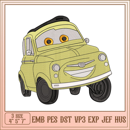 Car Embroidery Design 3 Sizes