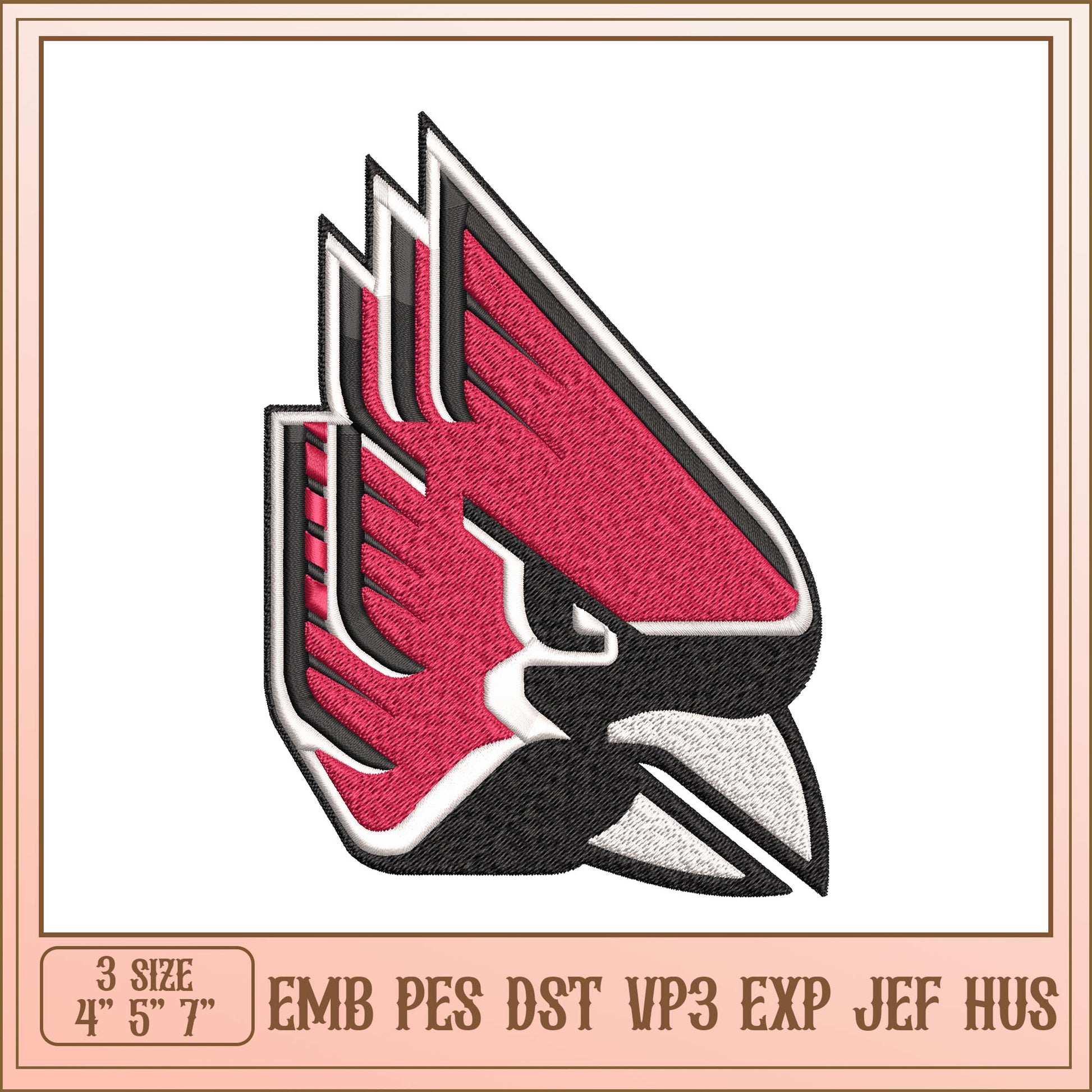 Cardinal Bird Embroidery Design - EMB PES DST