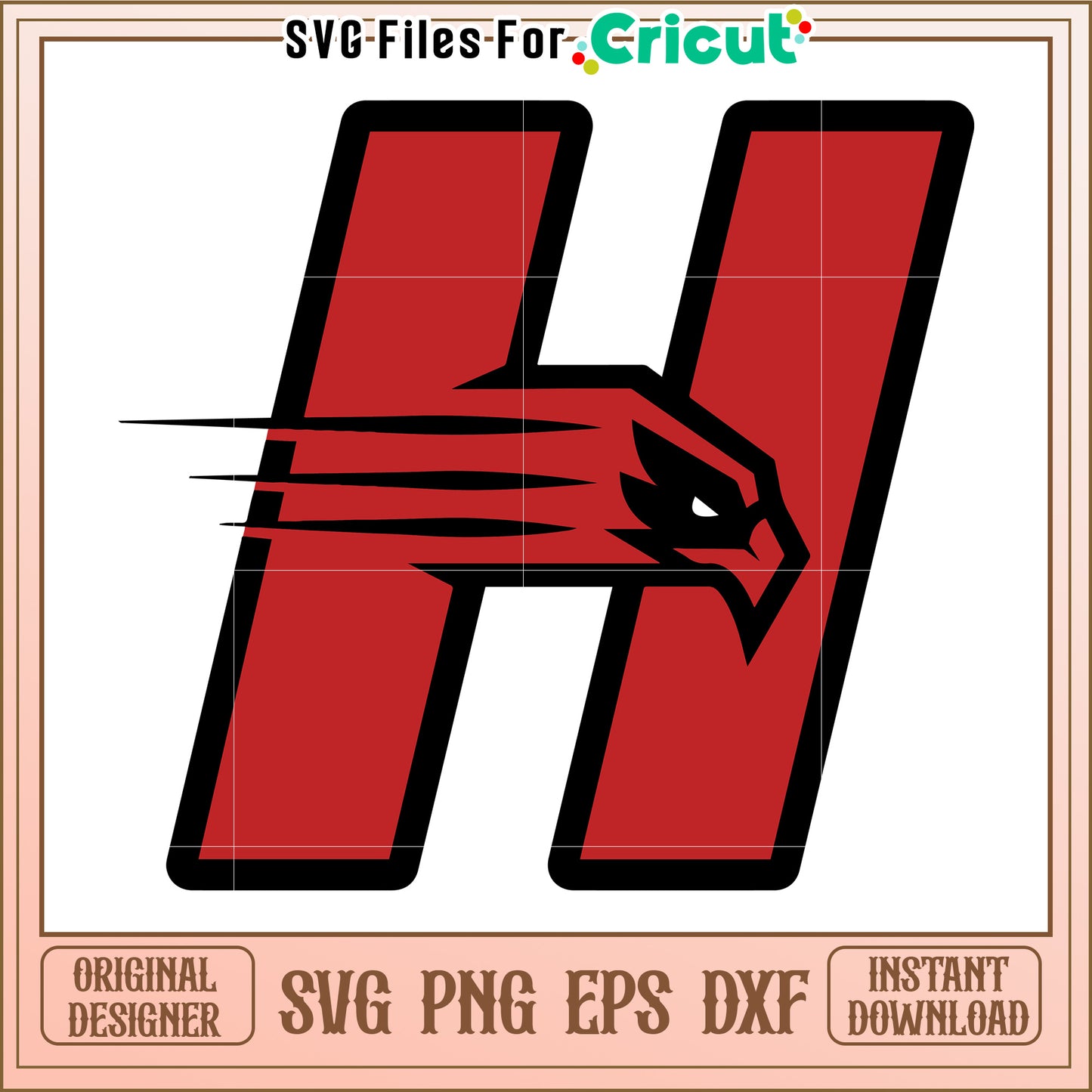 Cardinal Letter H SVG Design, Perfect for Cricut Crafts and Projects