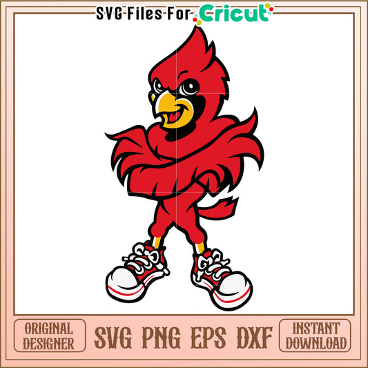 Cardinal SVG File for Cricut, vibrant red bird design for crafting projects