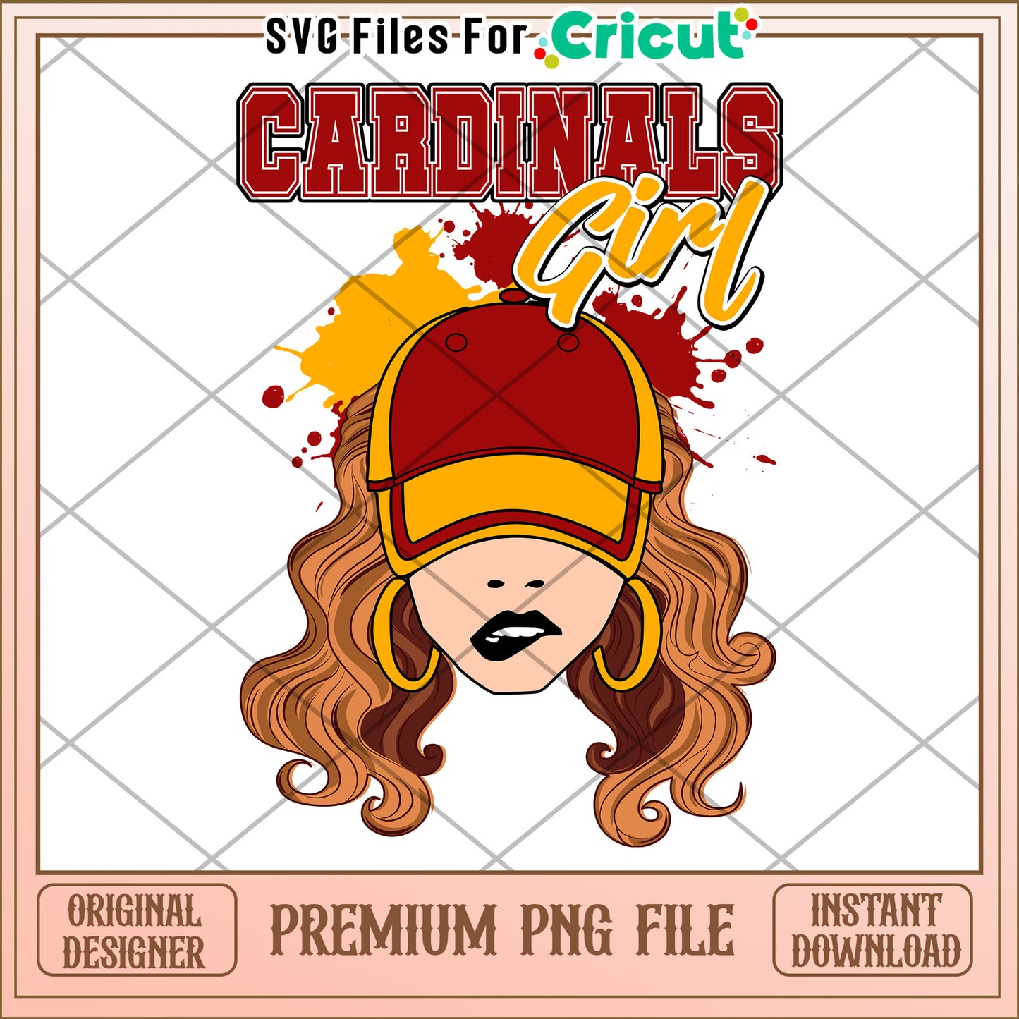 Cardinals Girl PNG Design for Cricut, Perfect for Sports Lovers