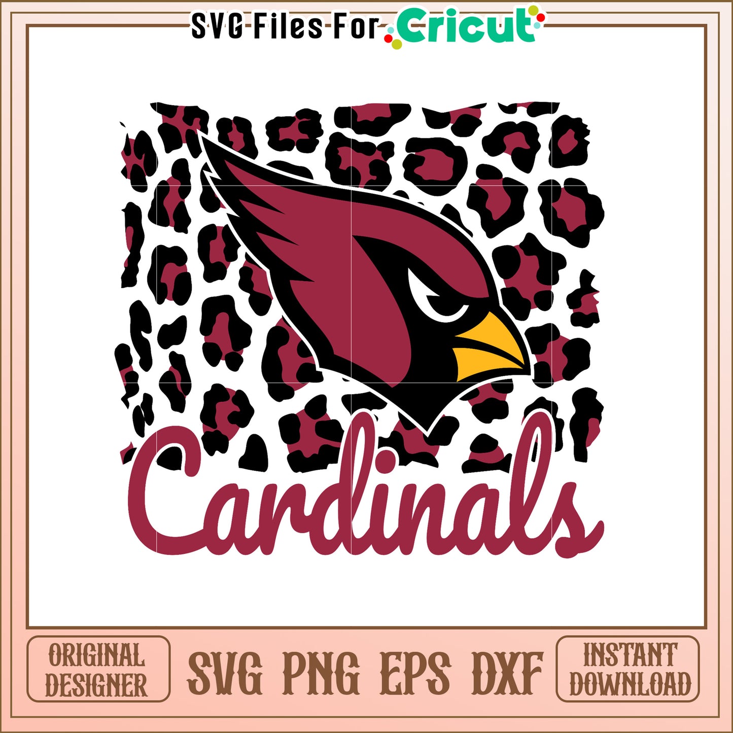Cardinals SVG Design, Leopard Print