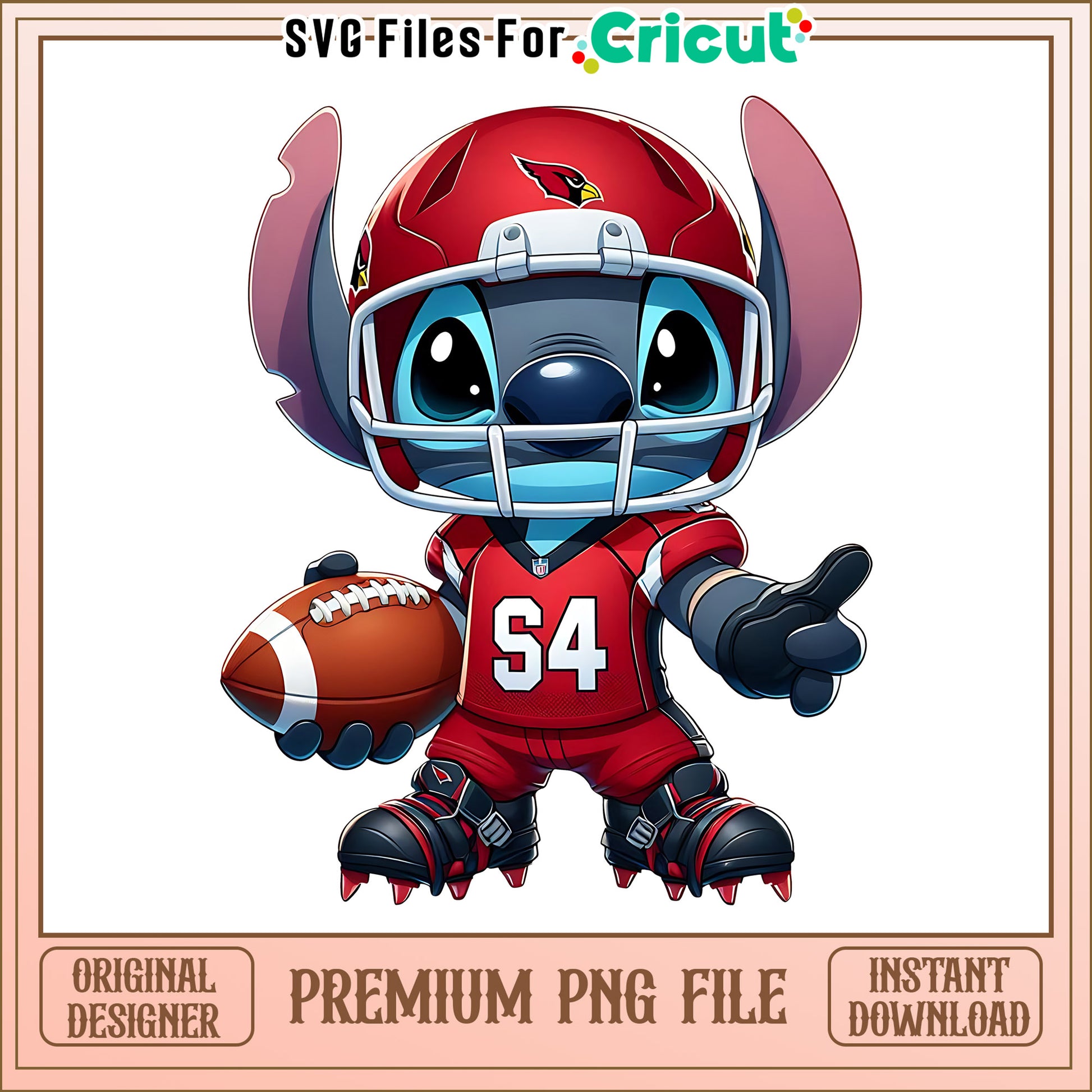 Cardinals Stitch and rugby ball png, Arizona Cardinals png, NFL png