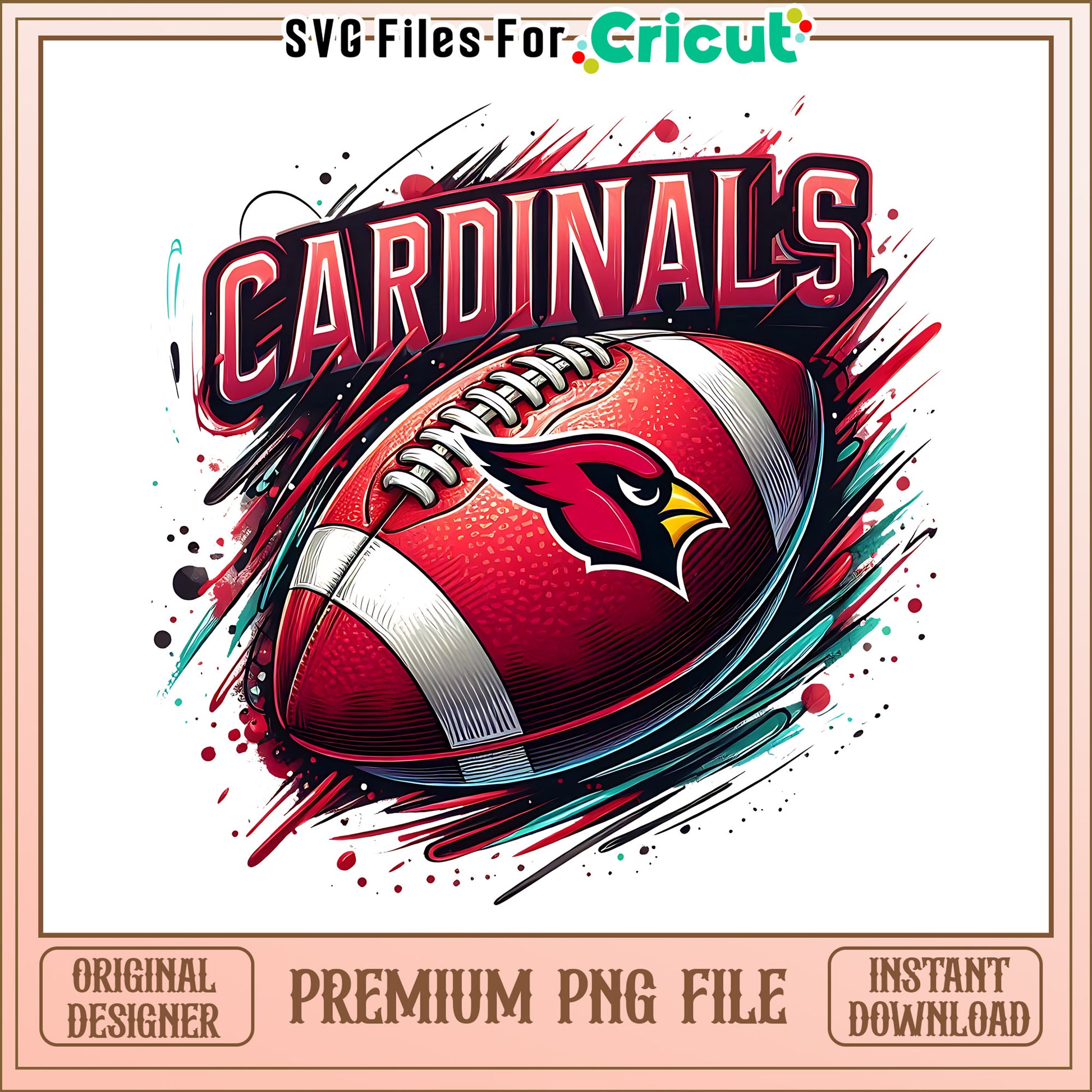 Cardinals logo rugby ball png, Arizona Cardinals png, NFL png