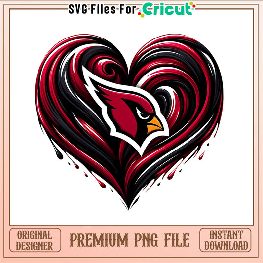 Cardinals logo vintage heart png, Arizona Cardinals png, NFL png
