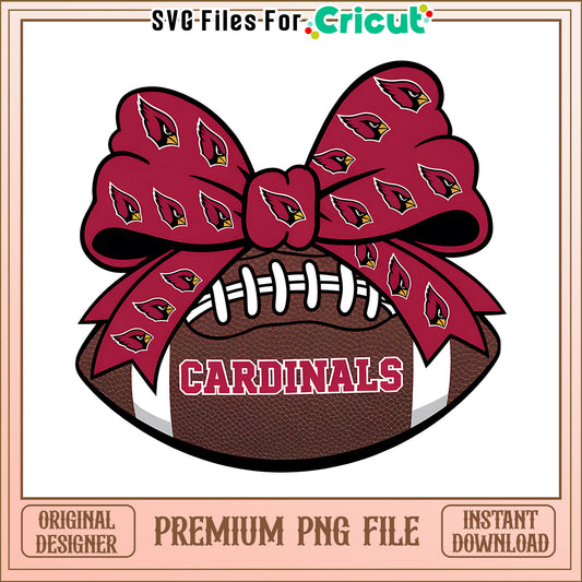 Cardinals rugby ball and bow png, Arizona Cardinals png, NFL png