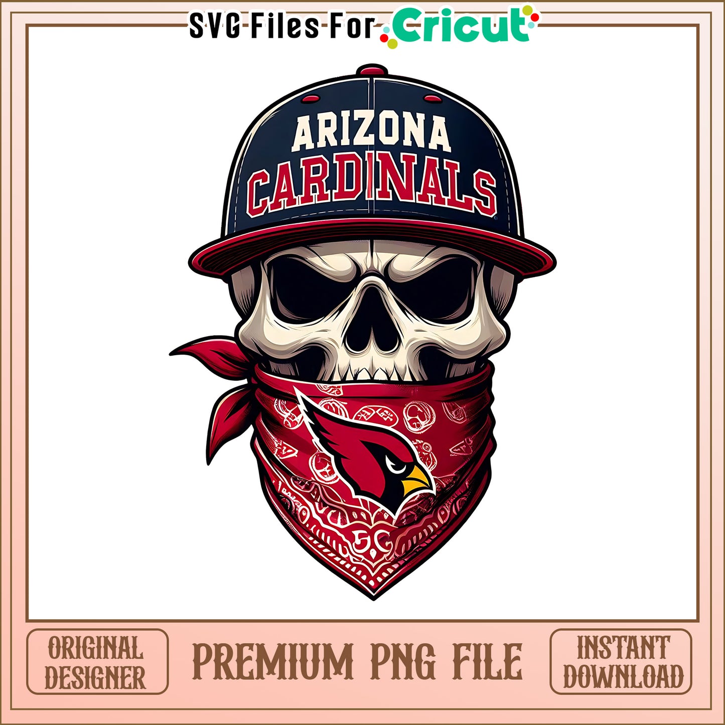 Cardinals team skull bandana png, Arizona Cardinals png, NFL png