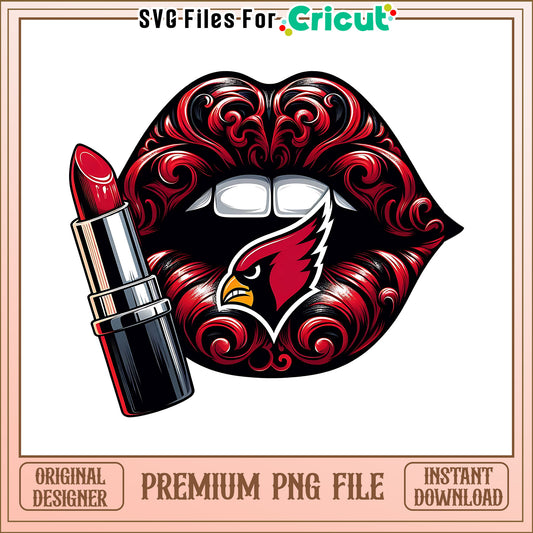 Cardinals vintage lips design png, Arizona Cardinals png, NFL png
