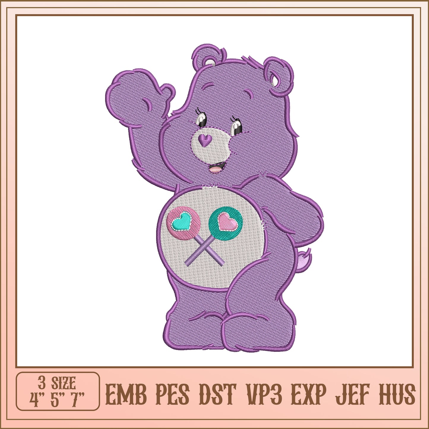 Care Bear Embroidery Design EMB PES DST Formats