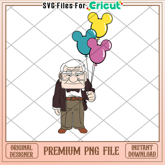 Carl Fredricksen PNG Cricut File