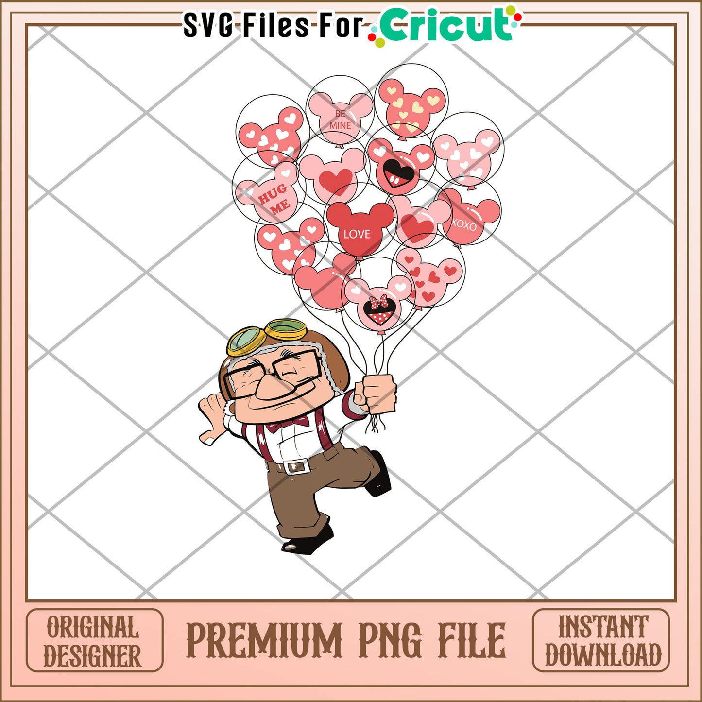 Carl PNG Valentines Day Cricut Design