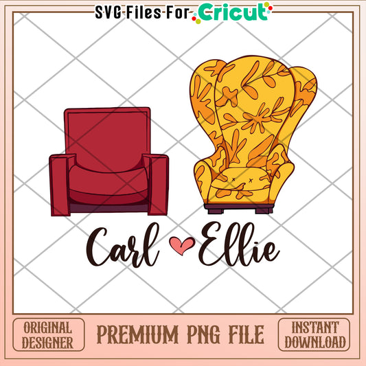 Carl & Ellie Chairs PNG Cricut Design