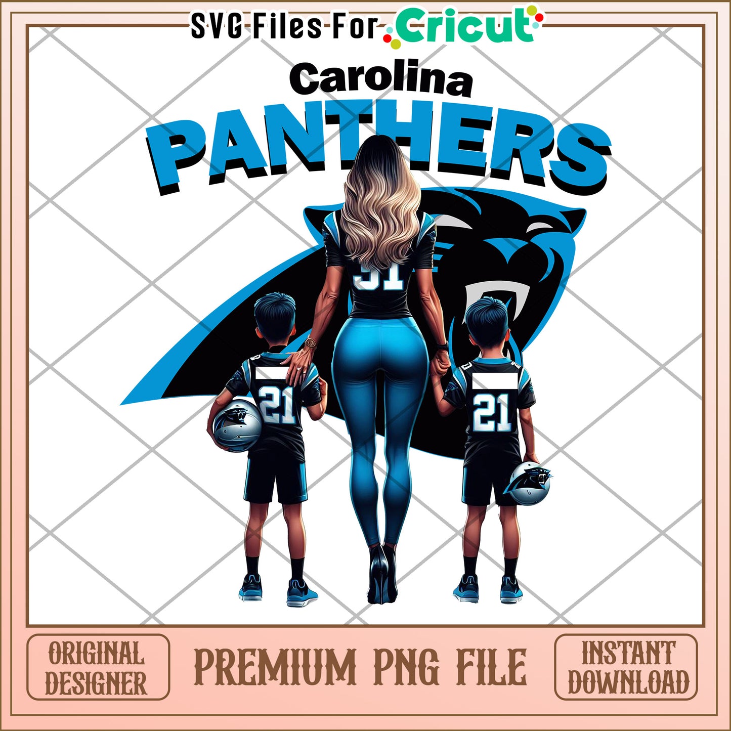 Carolina Panthers Family PNG File, Perfect for Cricut Projects