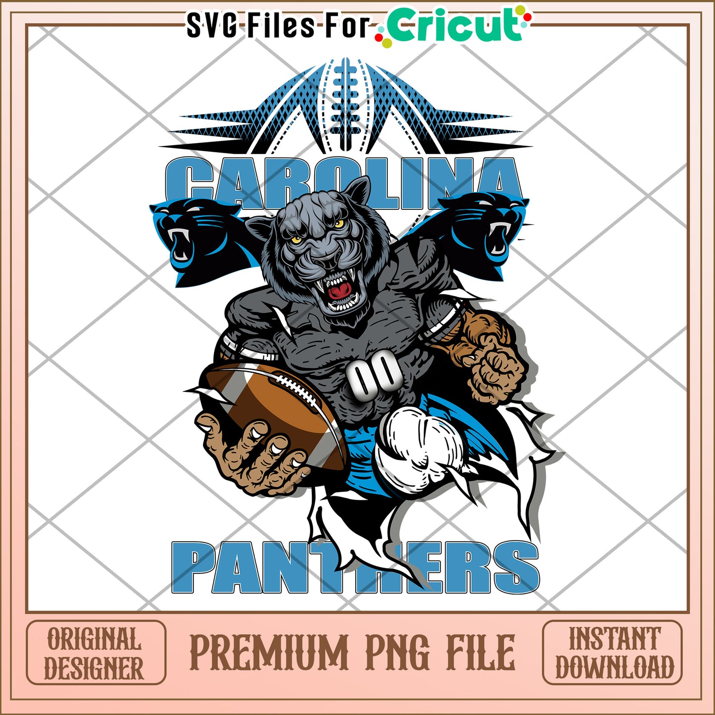 Carolina Panthers Football PNG Design, great for Cricut projects