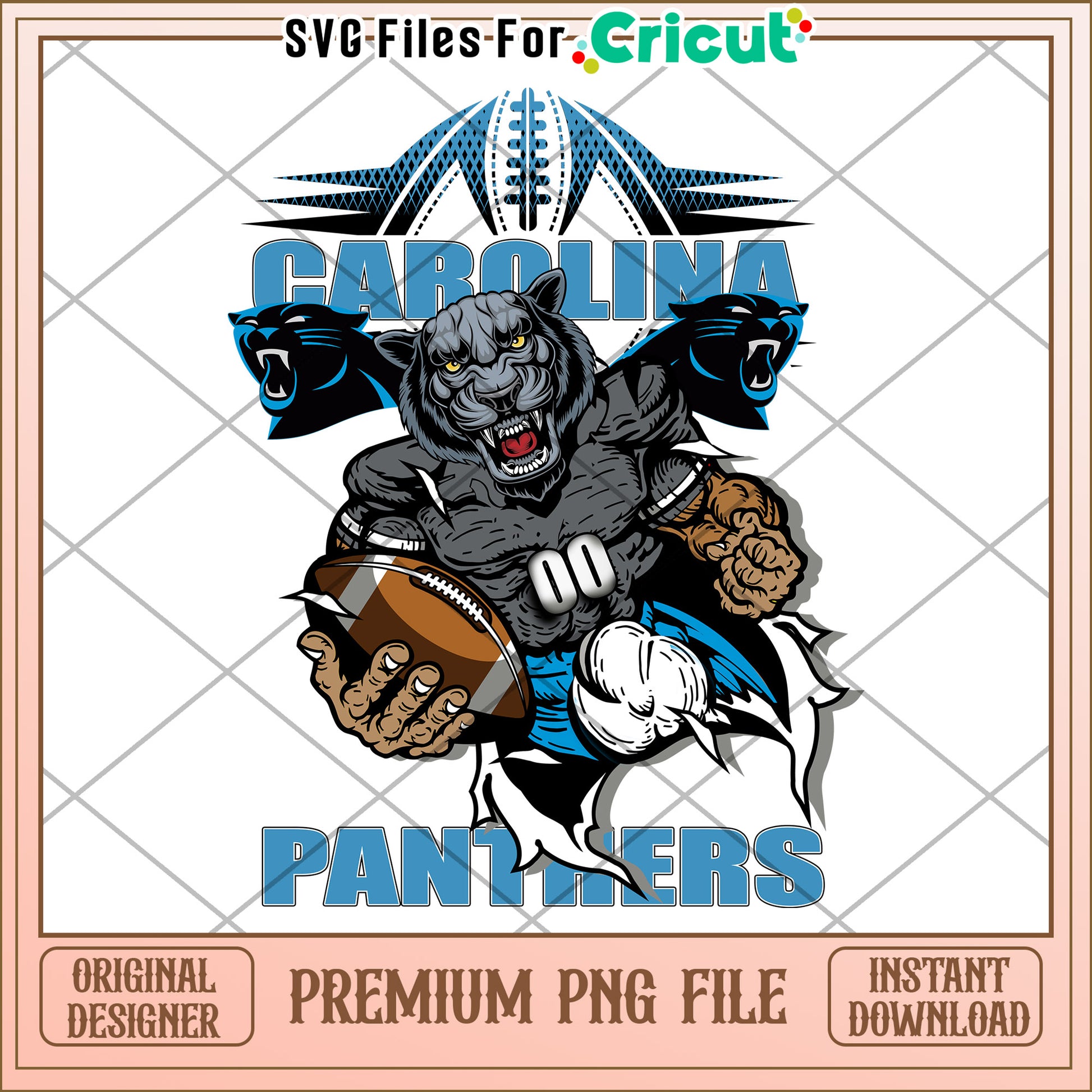 Carolina Panthers Football PNG Design, great for Cricut projects