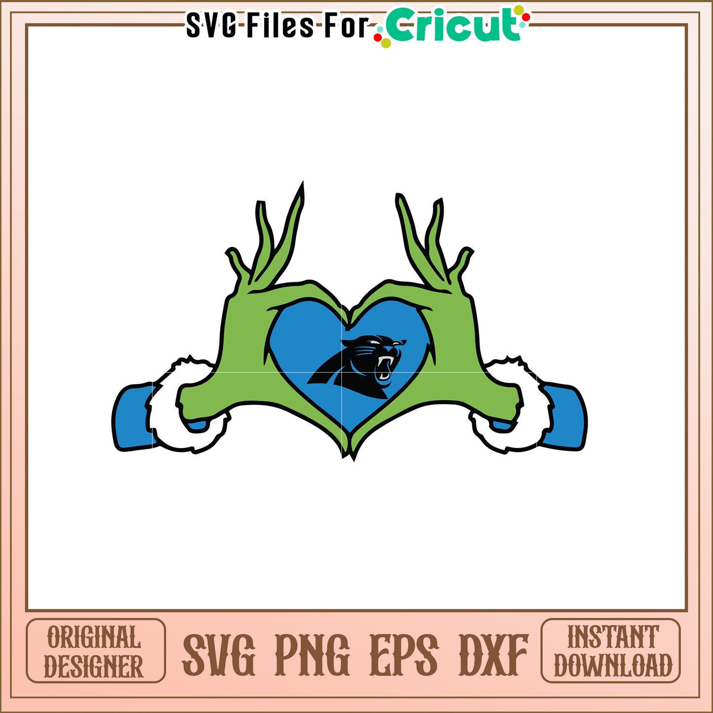Carolina Panthers Heart SVG Design