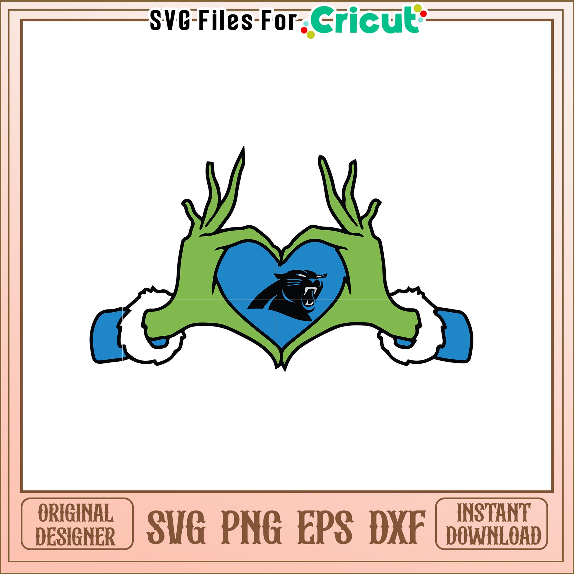 Carolina Panthers Heart SVG Design